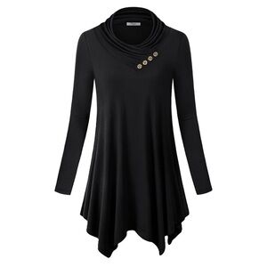 CESTYLE Asymmetrical Tunic Wrap Top